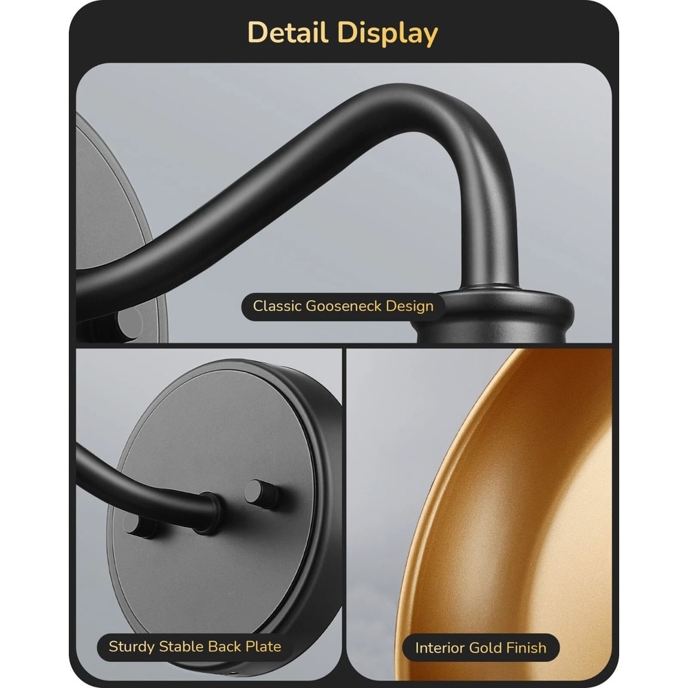 Dusk To Dawn Outdoor Wall Lights Farmhouse Gooseneck Barn Lights In Black 8