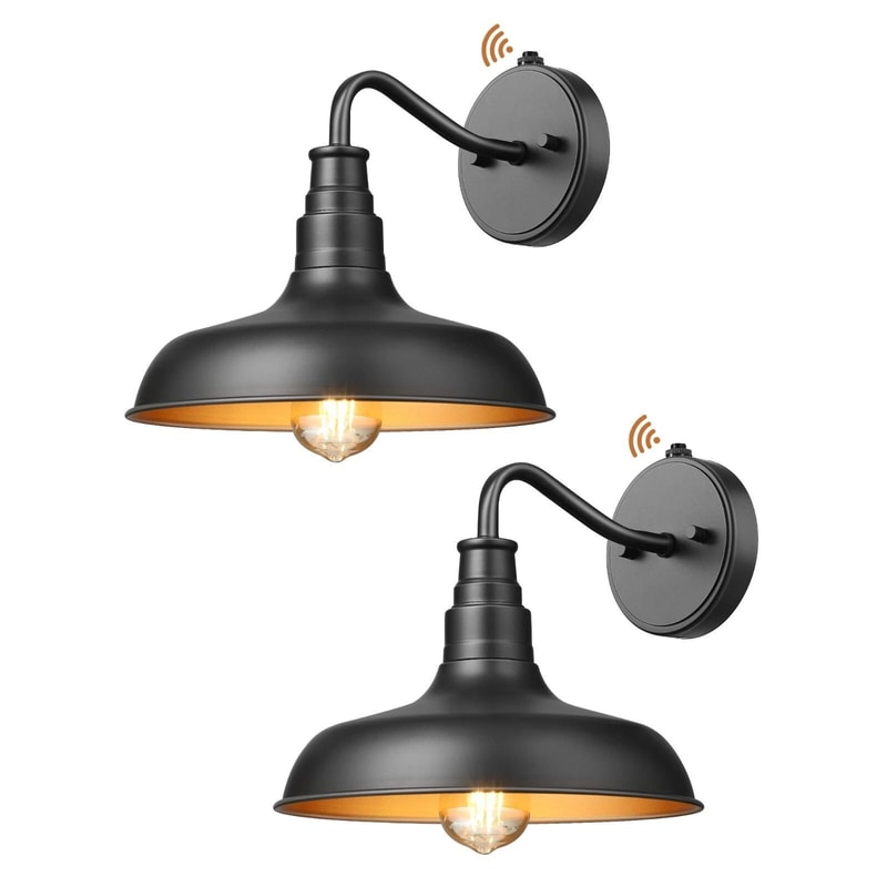 Dusk To Dawn Outdoor Wall Lights Farmhouse Gooseneck Barn Lights In Black 13