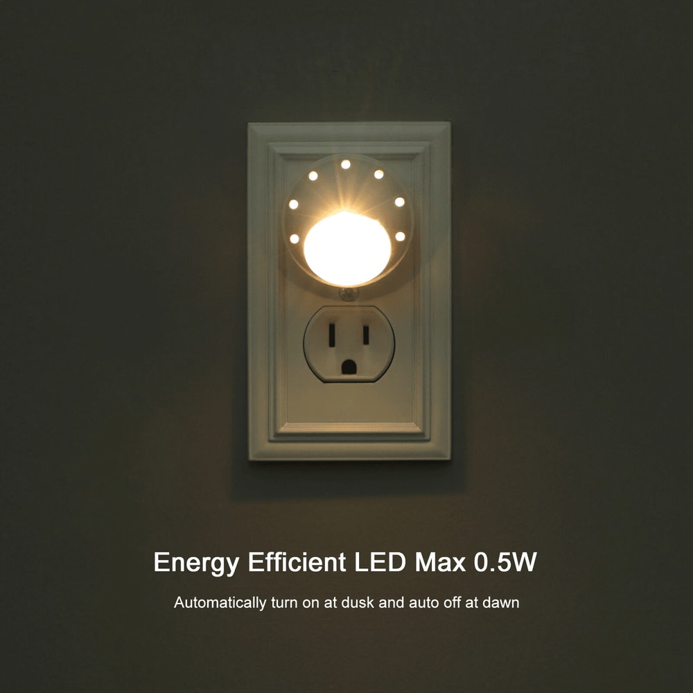 LED Light Sensor Night Light Warm White Bedroom Lights 3