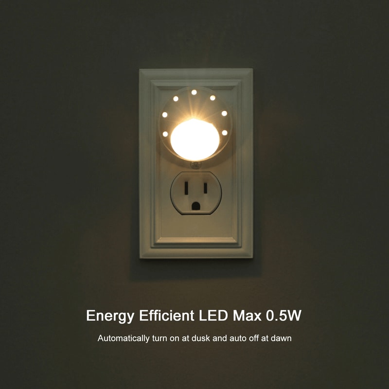 LED Light Sensor Night Light Warm White Bedroom Lights 3