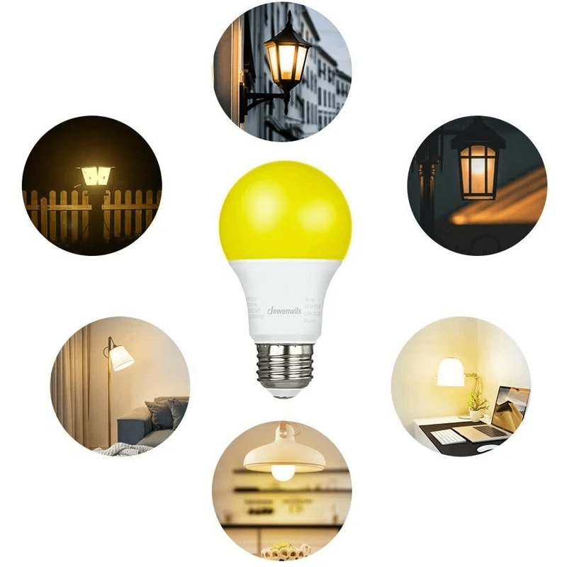 LED Bug Light Bulbs Outdoor Yellow Light Bulb E26 Base 2