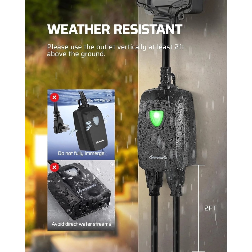 Remote Control Outlet Outdoor Light Switch With Outlets Heavy Duty ACDC Plug For Home Garden 5