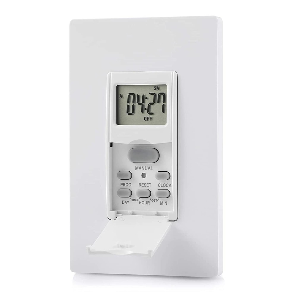7 Day Programmable Digital In Wall Timer Switch For Lights And Fans 0
