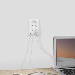 wall plug outlet adapter with usb ports and light sensor night light