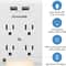 Wall Plug Outlet Adapter With USB Ports And Light Sensor Night Light 5