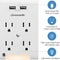 Wall Plug Outlet Adapter With USB Ports And Light Sensor Night Light 5