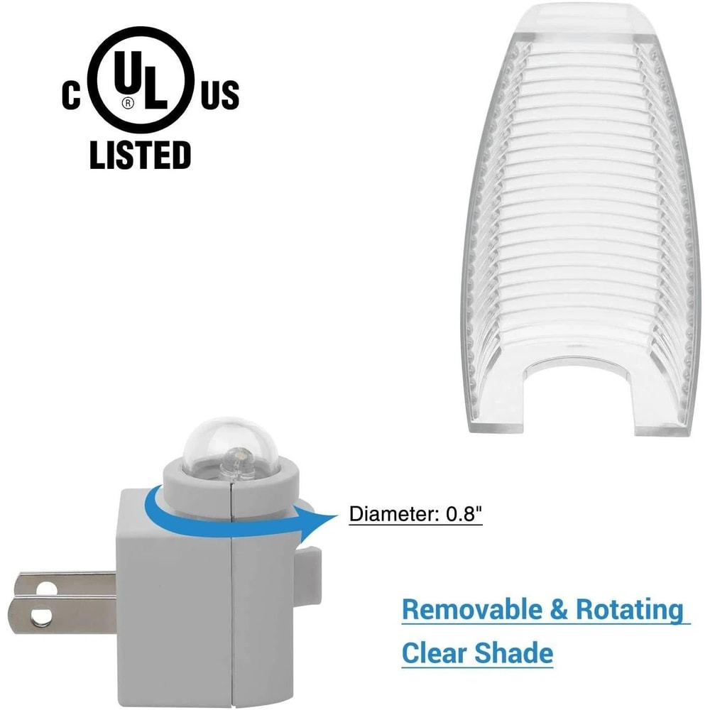 Plug In LED Night Light With Manual OnOff Switch Warm White Glow 3