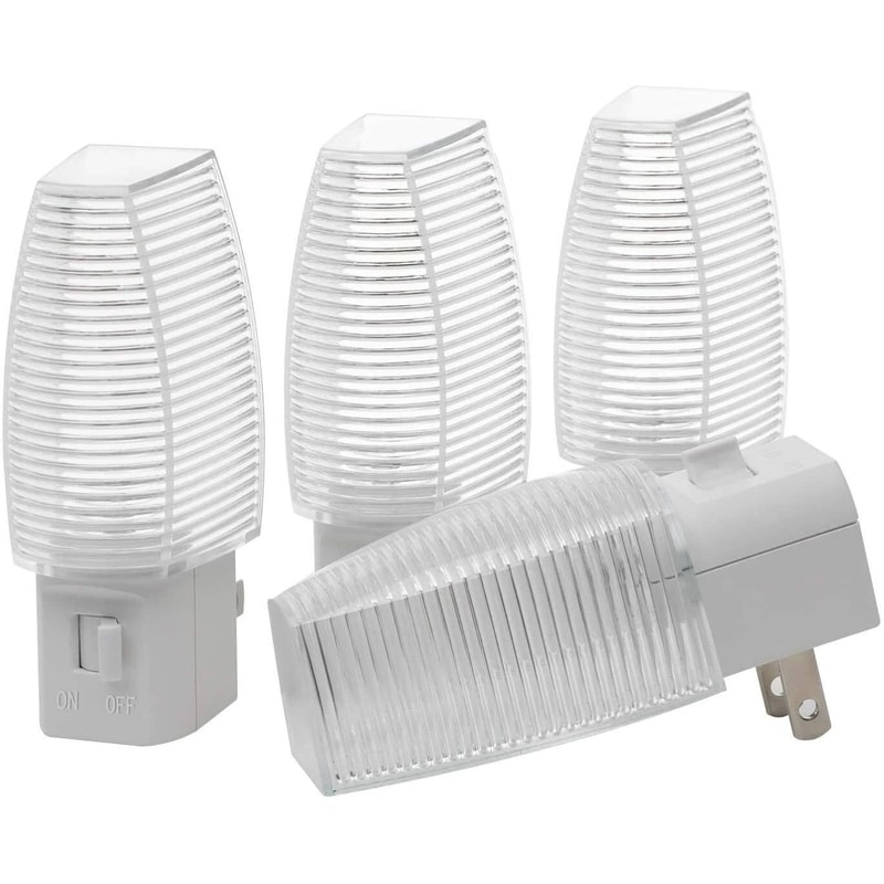 Plug In LED Night Light With Manual OnOff Switch Warm White Glow 5