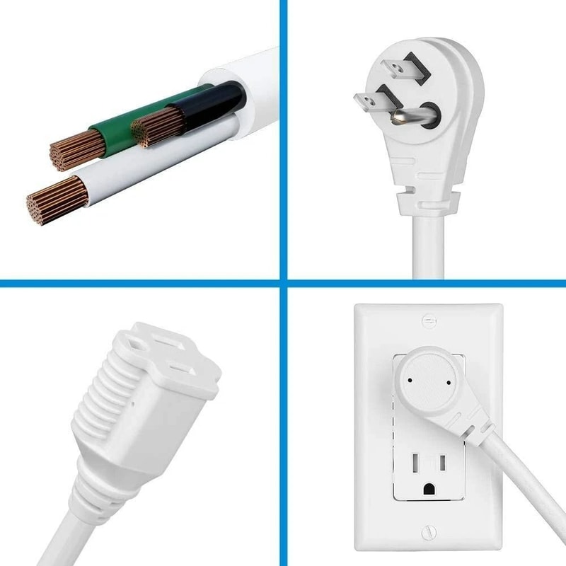 Indoor Flat Plug Extension Cord 14 Gauge Heavy Duty 3 Prong Durable Power Extension For Home And Of 2