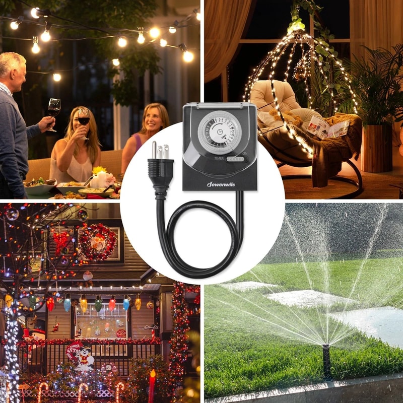 Outdoor Waterproof Light Timer With Heavy Duty Electrical Timer For Lights Appliances 1