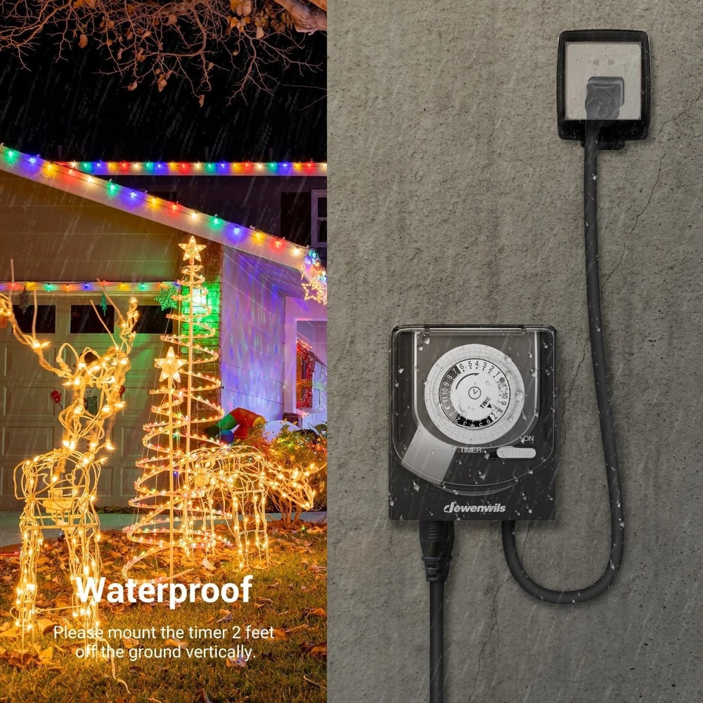 Outdoor Waterproof Light Timer With Heavy Duty Electrical Timer For Lights Appliances 5