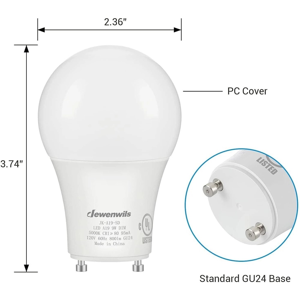 GU24 LED Light Bulb Dimmable Prong Daylight 1