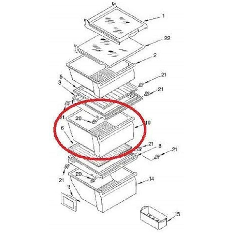 Upper Crisper Pan For Whirlpool Refrigerators 1