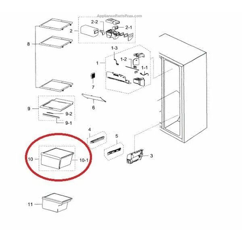 Upper Vegetable Drawer For SAMSUNG Refrigerators Durable Affordable Replacement Part 1