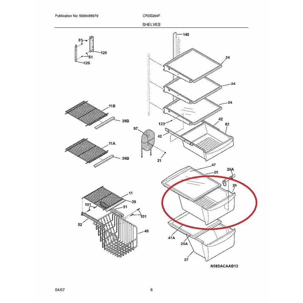 Upper Crisper Pan For Frigidaire Refrigerator Durable Clear Design For Fresh Food Storage 1
