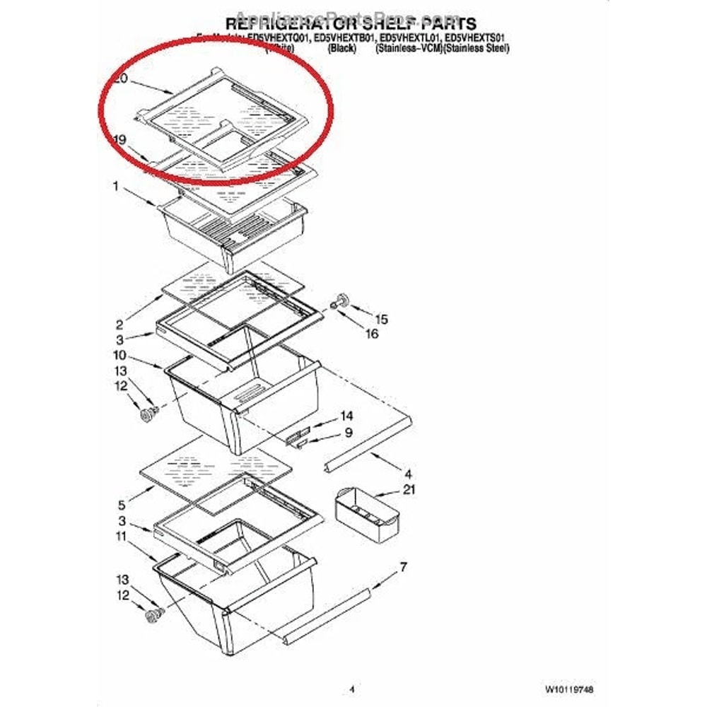 Glass Shelf For Whirlpool Maytag Refrigerator Compatible 1