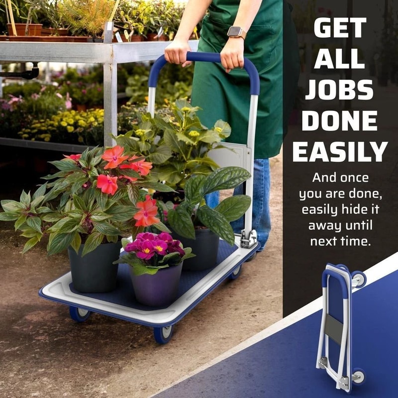 Folding Hand Truck Dolly Cart Trolley With Wheels Capacity Lightweight Luggage Cart For Easy Moving 5