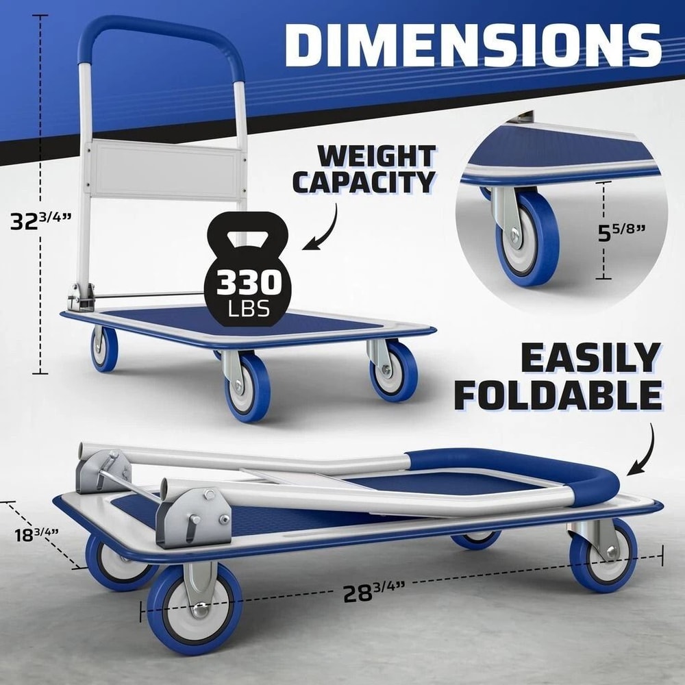 Folding Hand Truck Dolly Cart Trolley With Wheels Capacity Lightweight Luggage Cart For Easy Moving 7