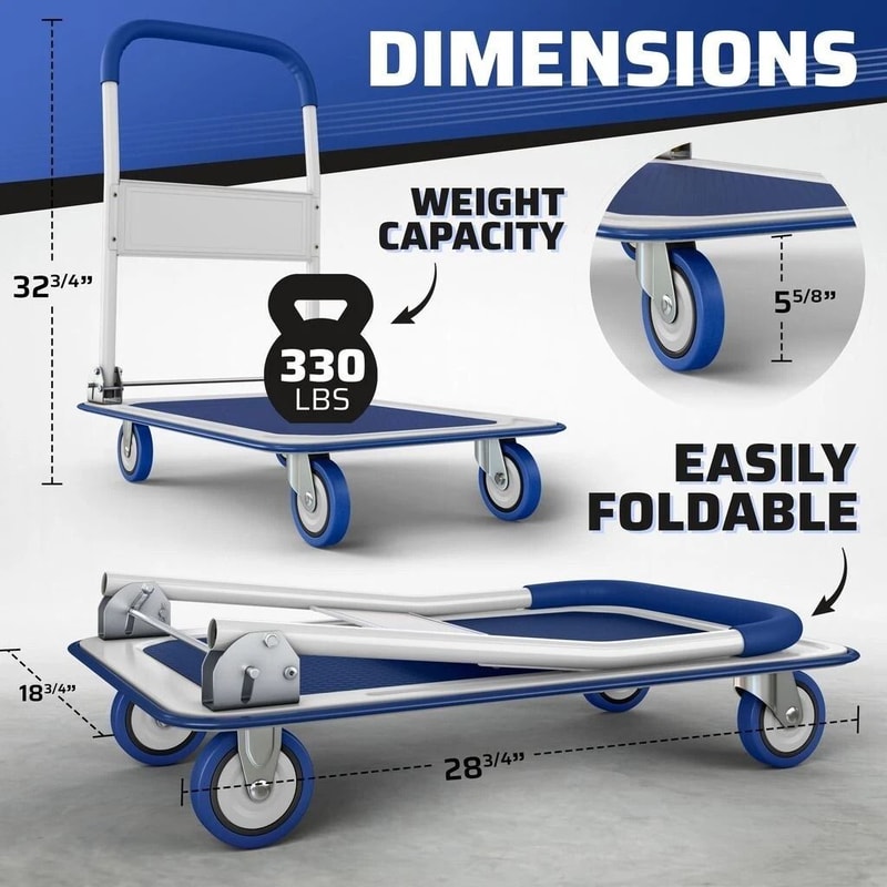 Folding Hand Truck Dolly Cart Trolley With Wheels Capacity Lightweight Luggage Cart For Easy Moving 7