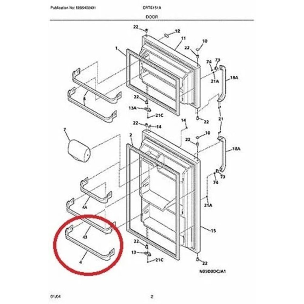 Frigidaire Compatible White Bottom Door Rack For Refrigerator 1