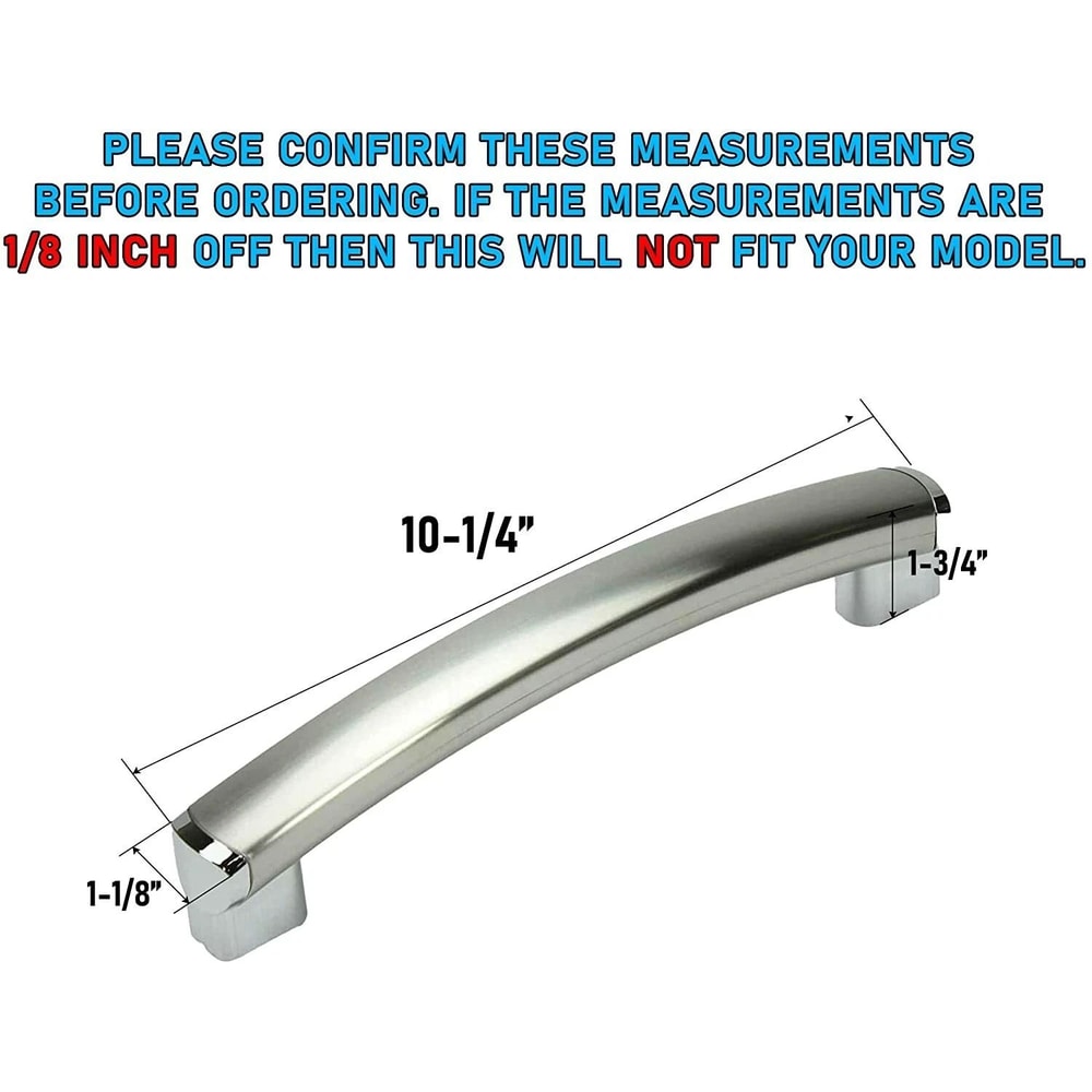 GE Microwave Door Handle Replacement Durable Easy To Install Silver Chrome Finish 2