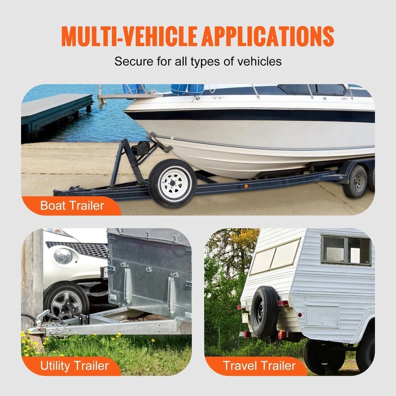 Trailer Tire Carrier Mount Lug Stud Wheels Heavy Duty Adjustable Holder 6