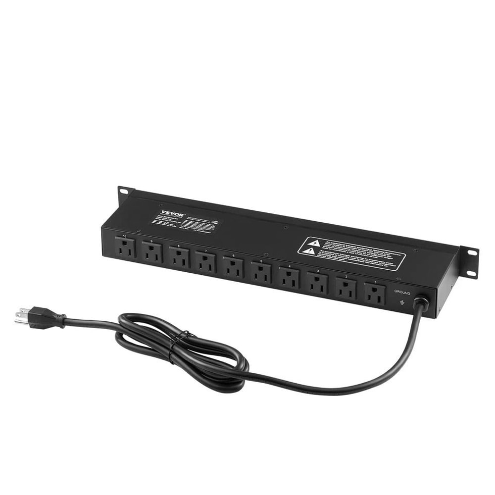 Reliable Rack Mount PDU 10 Outlet Power Distribution Unit With Surge Protection 1
