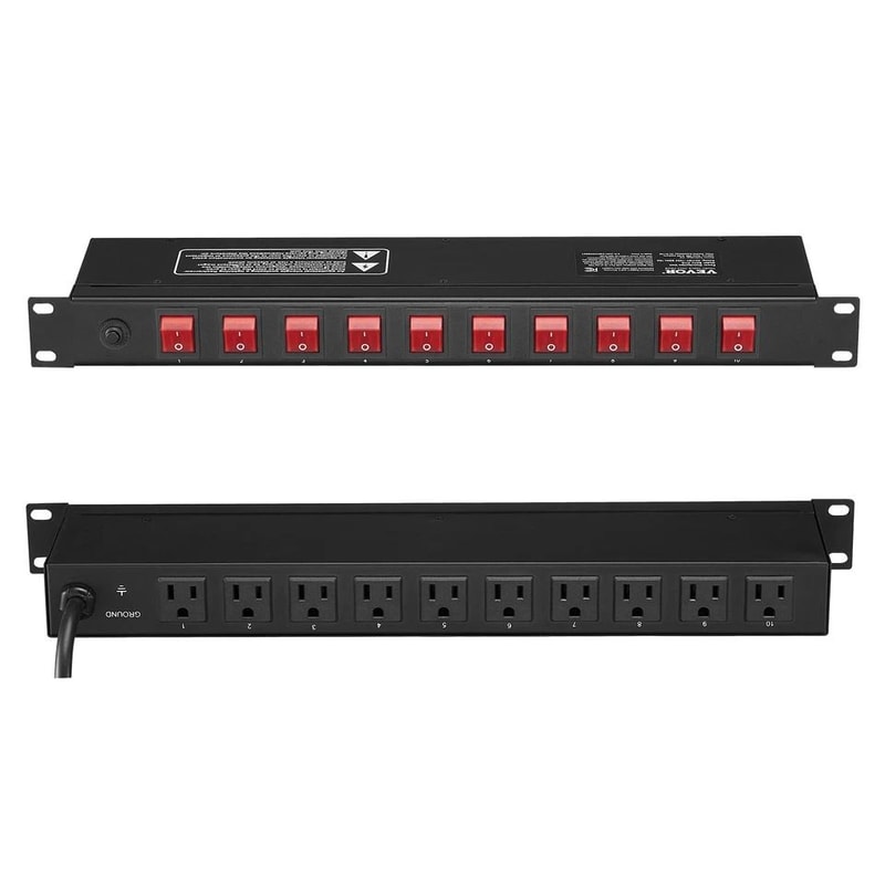 Reliable Rack Mount PDU 10 Outlet Power Distribution Unit With Surge Protection 11