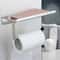 WallMounted Toilet Paper Holder With Mobile Phone Storage Shelf SpaceSaving Bathroom Organizer 5
