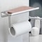 WallMounted Toilet Paper Holder With Mobile Phone Storage Shelf SpaceSaving Bathroom Organizer 5