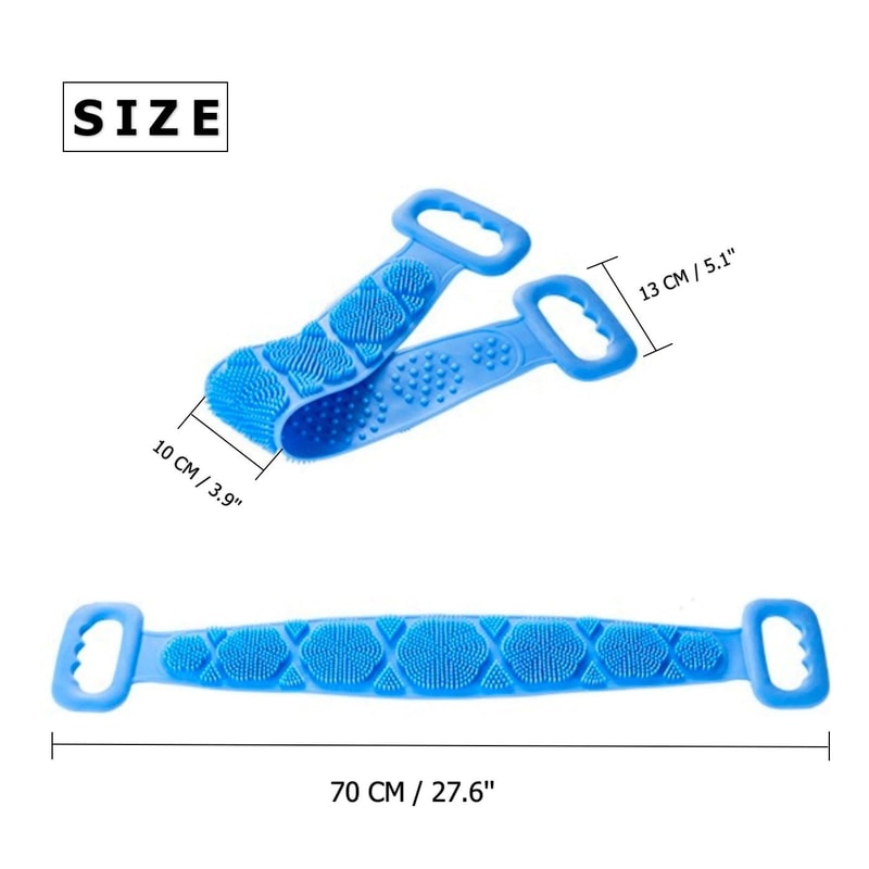 Silicone Bath Towel Back Brush Scrubber DualSide Exfoliating Scrub For Body Wash Perfect For Clean 3