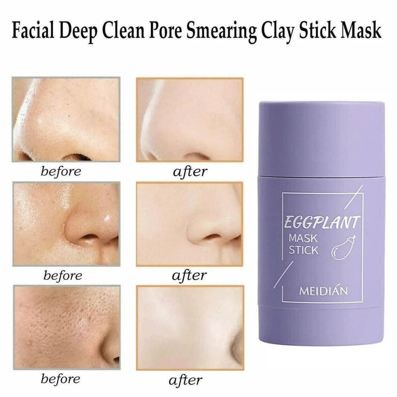 Eggplant Clay Stick Purifying Facial Mask Deep Cleansing Blackhead Acne Remover For All Skin Types 3