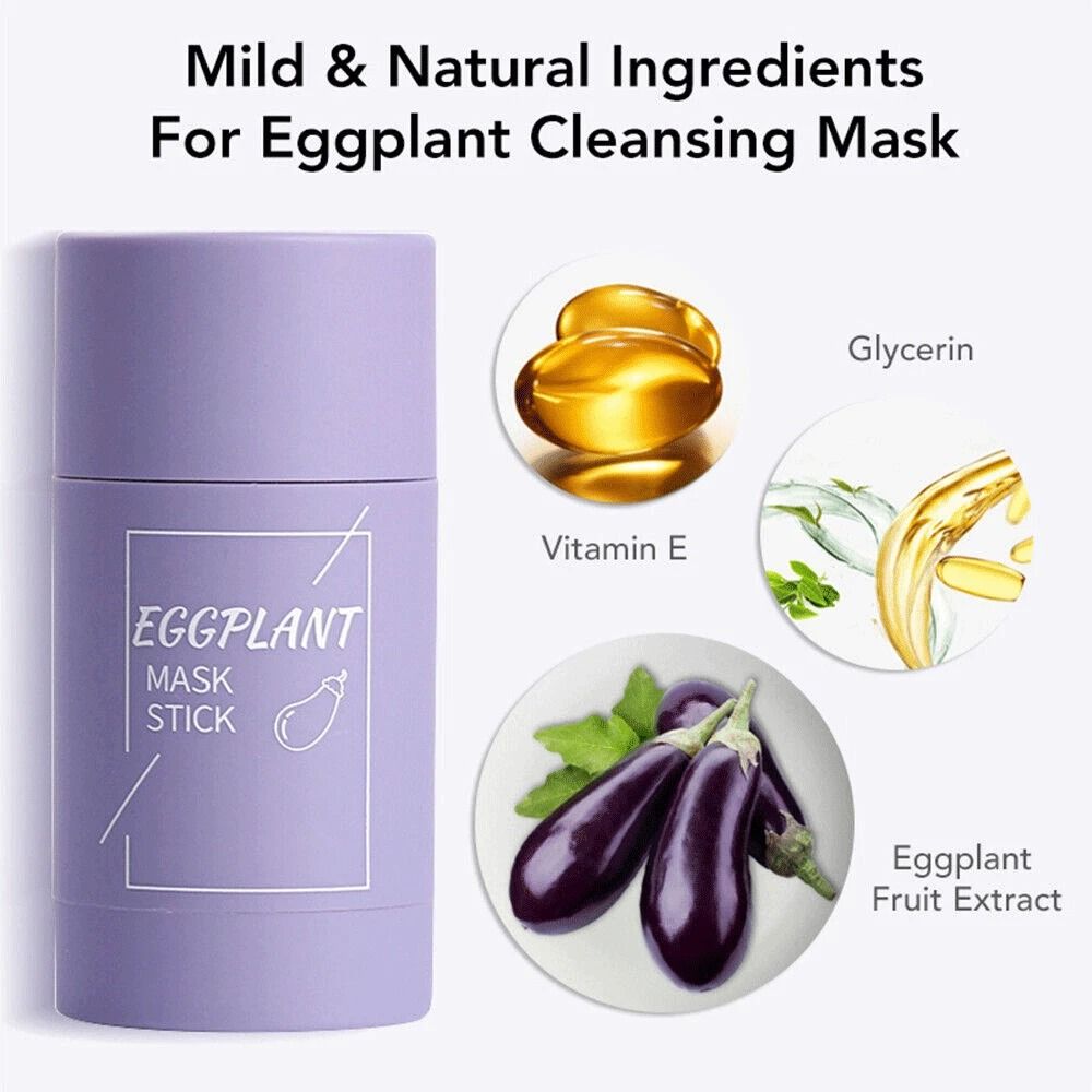 Eggplant Clay Stick Purifying Facial Mask Deep Cleansing Blackhead Acne Remover For All Skin Types 4