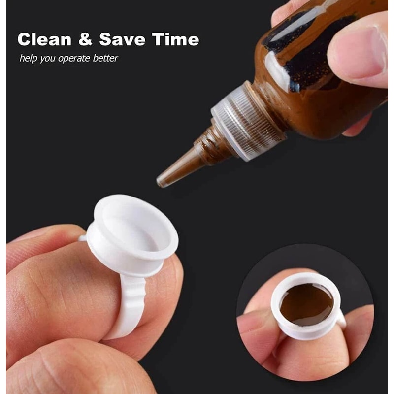 Disposable Tattoo Ink Cups Eyelash Extension Glue Holder Rings For Pigments Tattoo Use 1