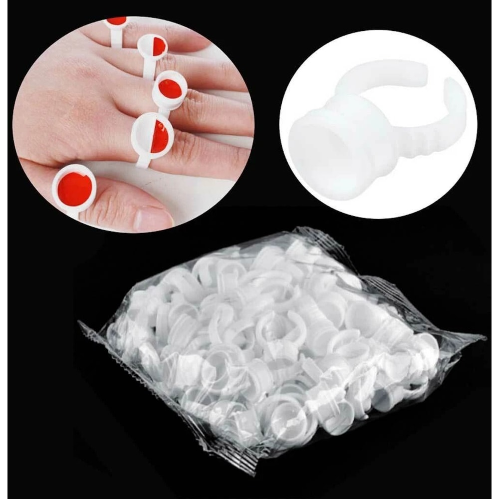 Disposable Tattoo Ink Cups Eyelash Extension Glue Holder Rings For Pigments Tattoo Use 7