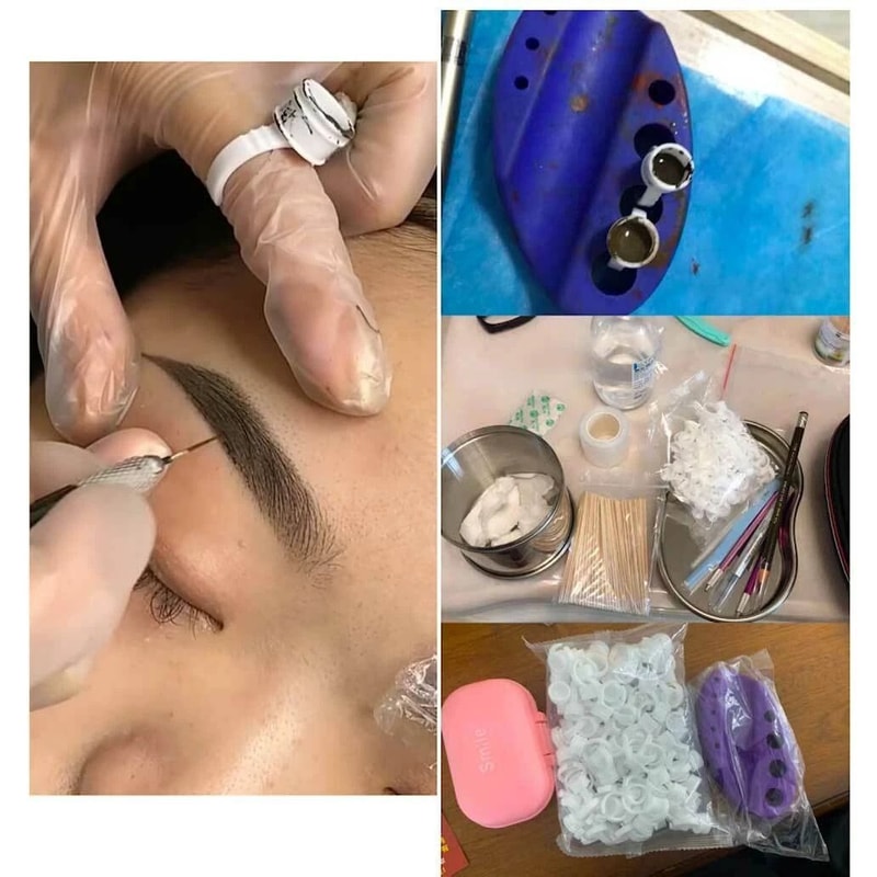 Disposable Tattoo Ink Cups Eyelash Extension Glue Holder Rings For Pigments Tattoo Use 5