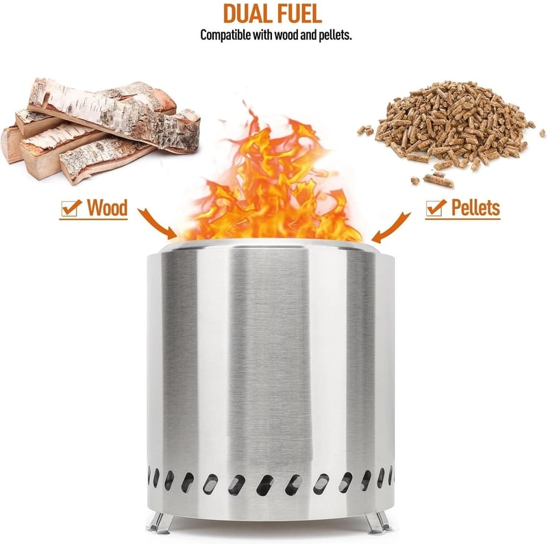 Smokeless Fire Pit Portable Wood Burning Outdoor Firepit For Camping Stainless Steel 5