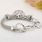 Elegant Women Silver Bangle Bracelet Watch With Crystal Detailing 2