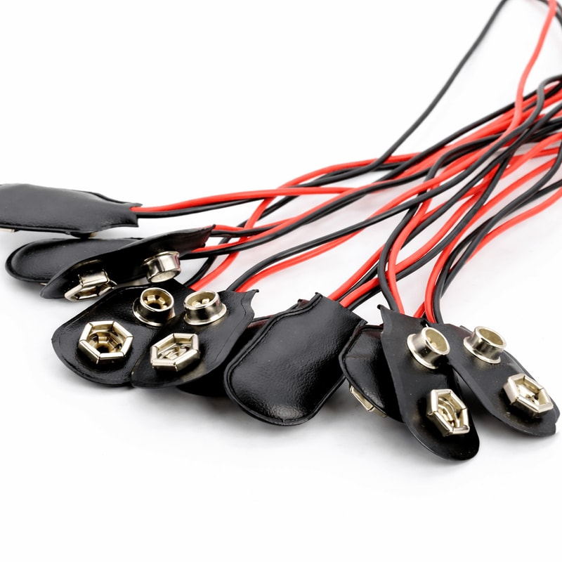 Snap 9V Battery Clip Connector With Cable Durable Buckle Type For Reliable Power Connections 0