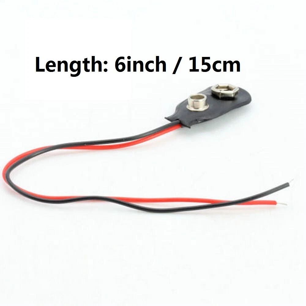 Snap 9V Battery Clip Connector With Cable Durable Buckle Type For Reliable Power Connections 1