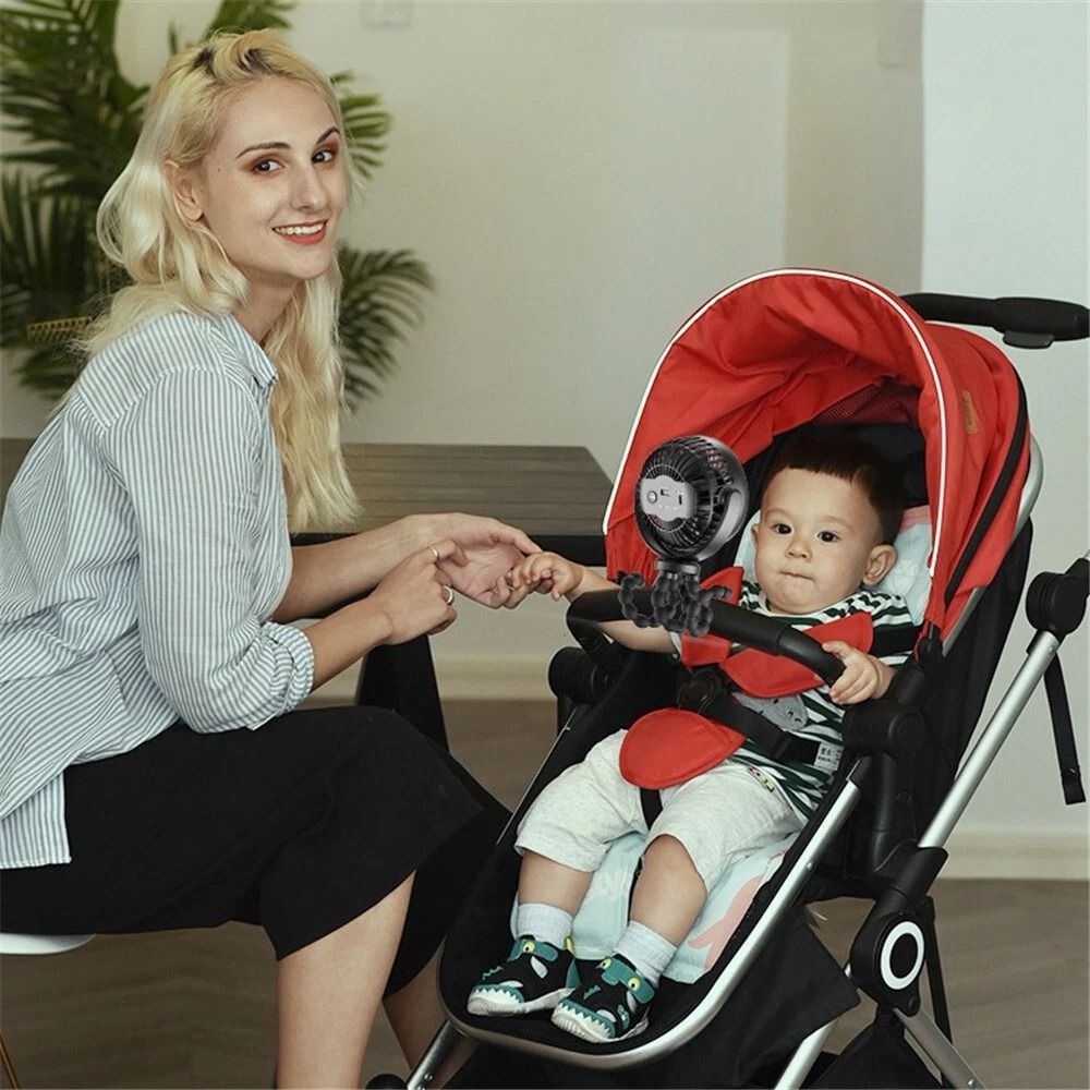 Portable Mini Cooling Fan With Flexible Tripod For Desk Bike And Baby Stroller 1