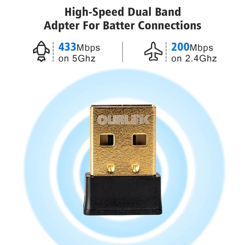 Nano Dual Band USB WiFi Adapter For PC Laptop Mini Wireless Network Card 5
