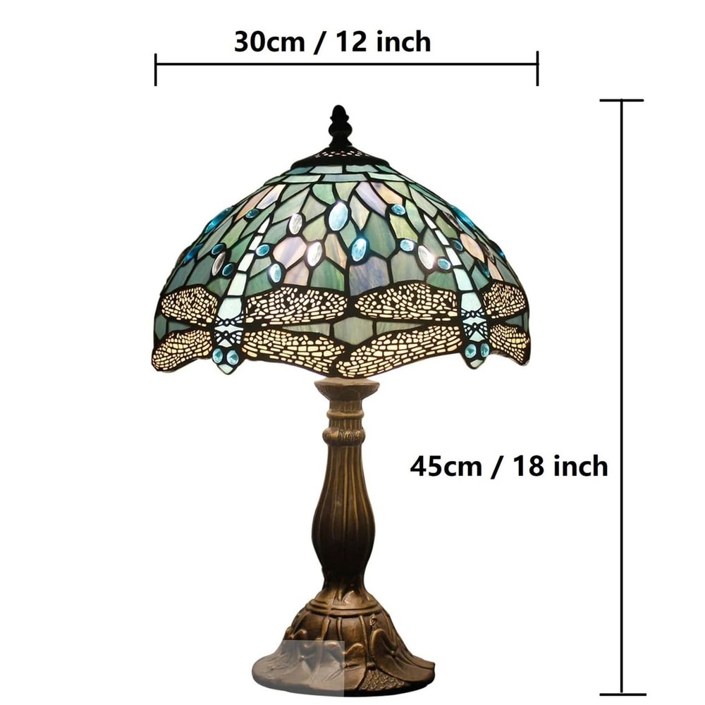 Dragonfly Style Tiffany Stained Glass Table Lamp Desk Light For Elegant Home Decor 2