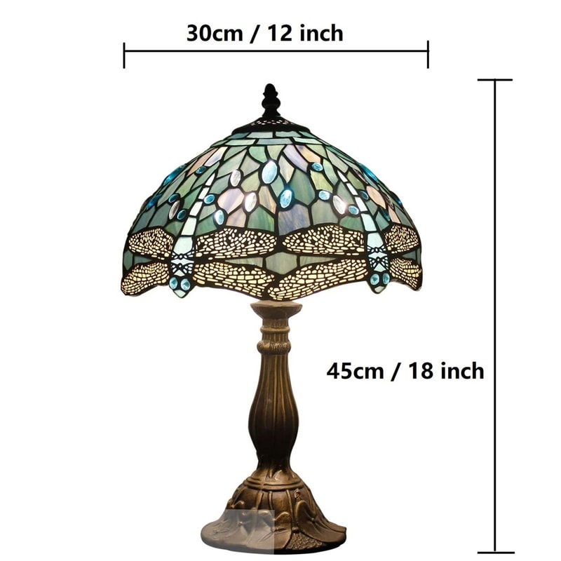 Dragonfly Style Tiffany Stained Glass Table Lamp Desk Light For Elegant Home Decor 2