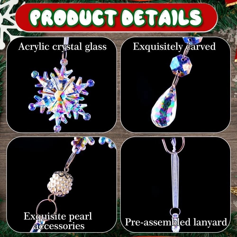 Christmas Ornaments Iridescent Crystal Tree Decoration Perfect Holiday Hanging Decor 3