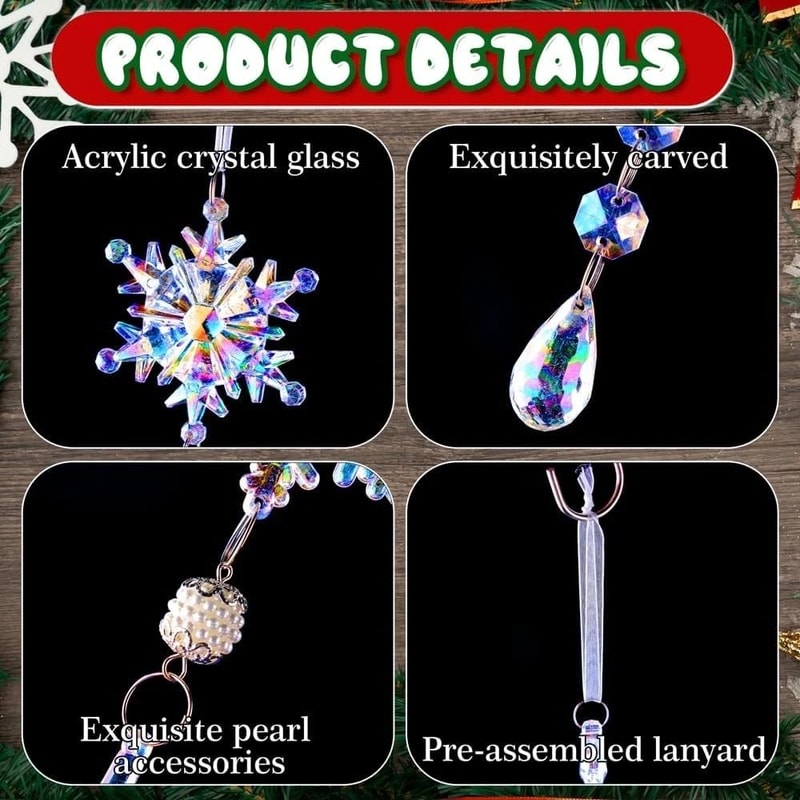 Christmas Ornaments Iridescent Crystal Tree Decoration Perfect Holiday Hanging Decor 3
