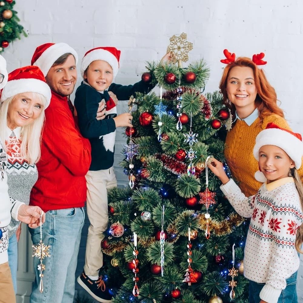 Christmas Ornaments Iridescent Crystal Tree Decoration Perfect Holiday Hanging Decor 0