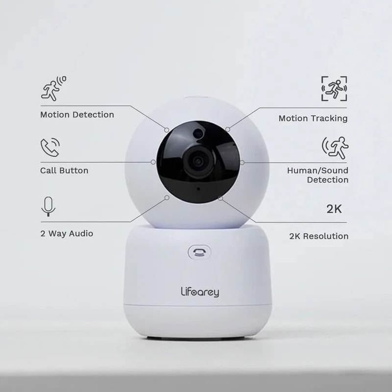Lifoarey Indoor Home Security Camera With Baby Monitor 2 Way Audio Night Vision 6