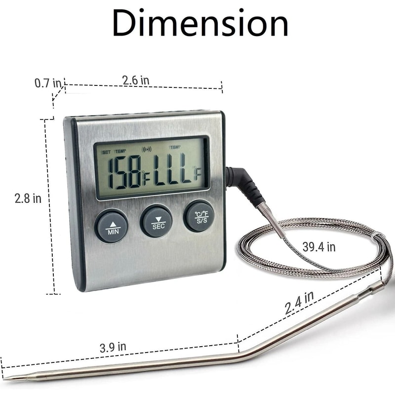 Digital Cooking Thermometer Probe With Timer For Meat Food Temperature Remote Kitchen Thermometer 2