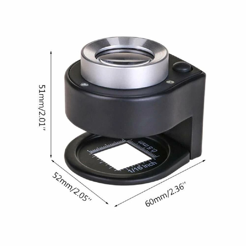 30X Loupe Magnifier With 6 LED Lights Portable Desktop Magnifier For Close Up Inspection Metal Fold 1